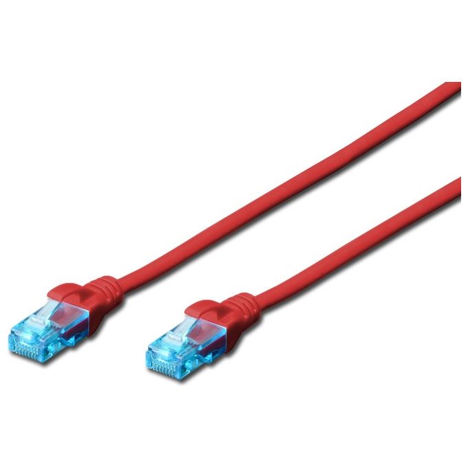 Digitus Cavo Rete Utp Cat. 5E Non Schermato - Lunghezza Mt. 3 - Colore Rosso