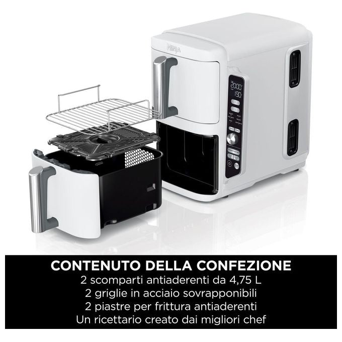 Ninja SL400EUWH Friggitrice ad aria Doublestack xl 9 5 lt - bianco