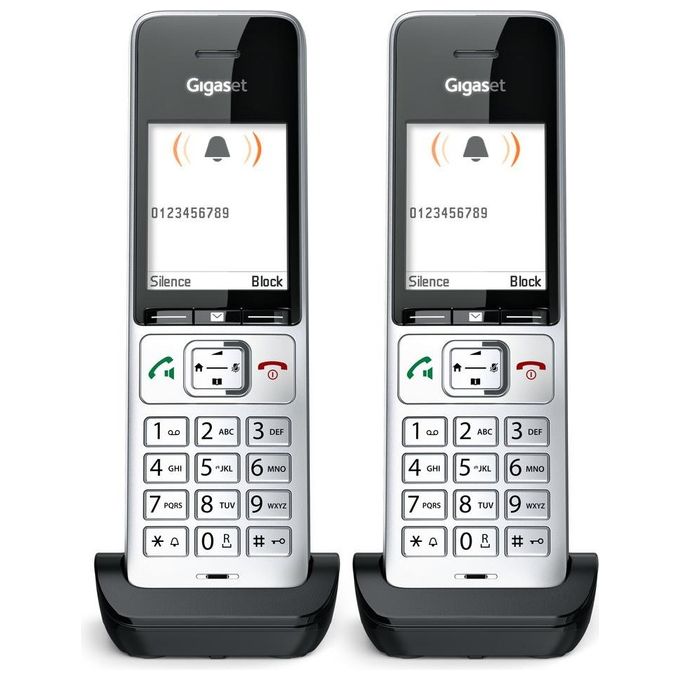 Gigaset Comfort 500HX Duo Coppia Cordless Aggiuntivi Dect-Gap-Voip Display 2,2'' a colori Vivavoce