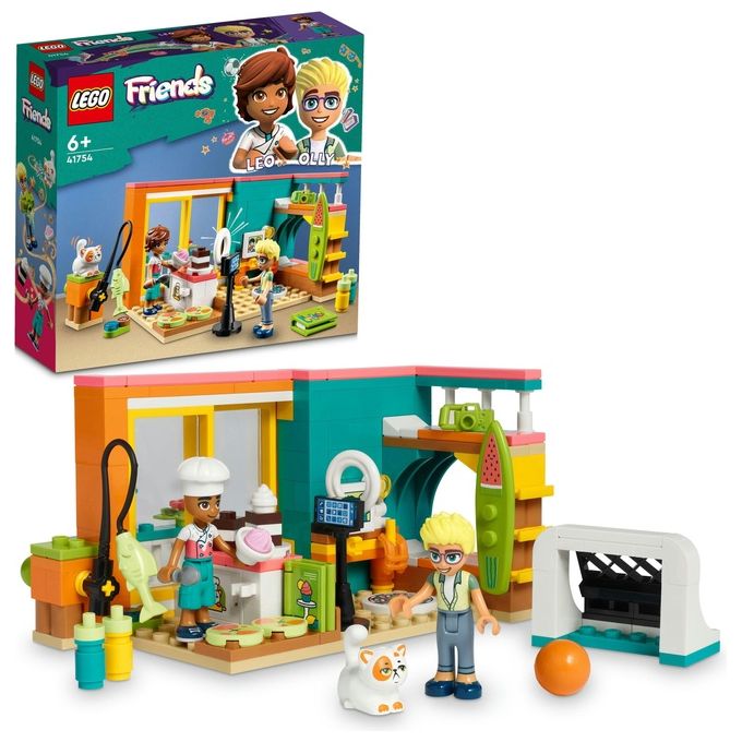 LEGO Friends 41754 La Cameretta di Leo, Set Camera da Letto a Tema Cucina e Video Making, Giochi per Bambini 6+ da Collezione