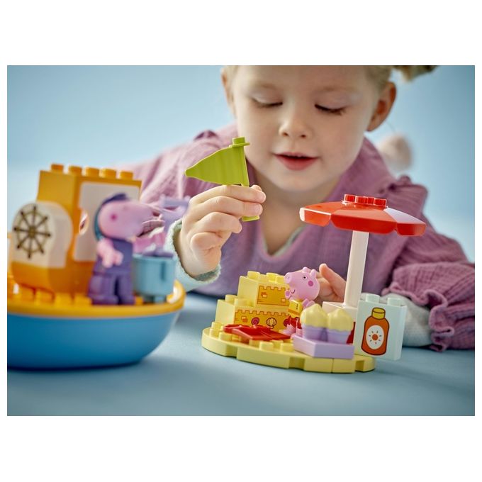 LEGO DUPLO Viaggio in Barca di Peppa Pig Giochi Educativi per Bambine e Bambini da 2 Anni Giocattolo per l'Apprendimento Prescolare da Costruire con 2 Personaggi Idea Regalo 10432