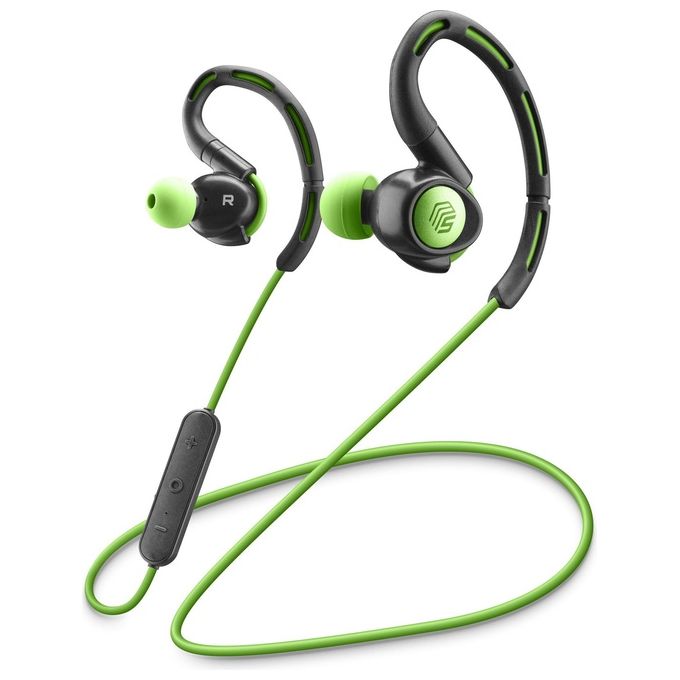 Cellular Line ATHLETY Auricolare Bluetooth Sport Dotato di Certificazione IPX4 e Archetto Flessibile BìVerde