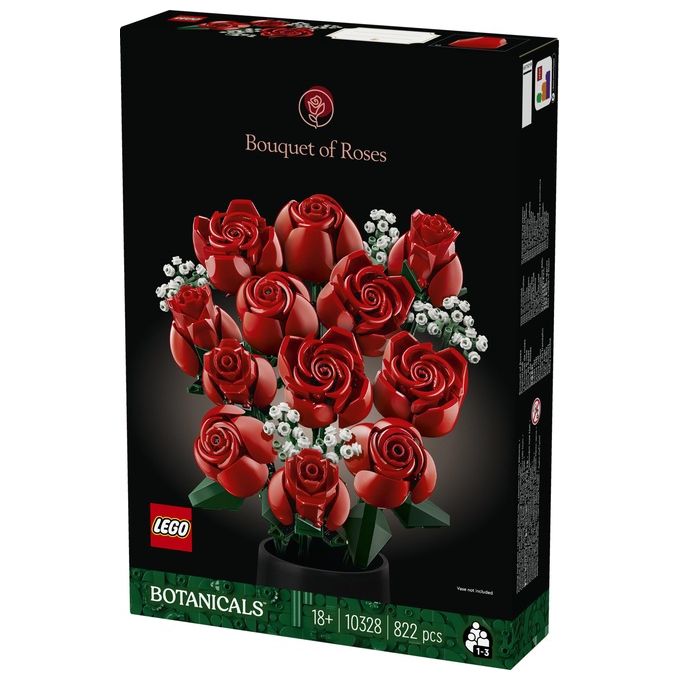 LEGO Icons 10328 Bouquet di Rose, Set Fiori Finti per Adulti, Decorazione Casa, Idea Regalo per Lei o Lui, Collezione Botanica