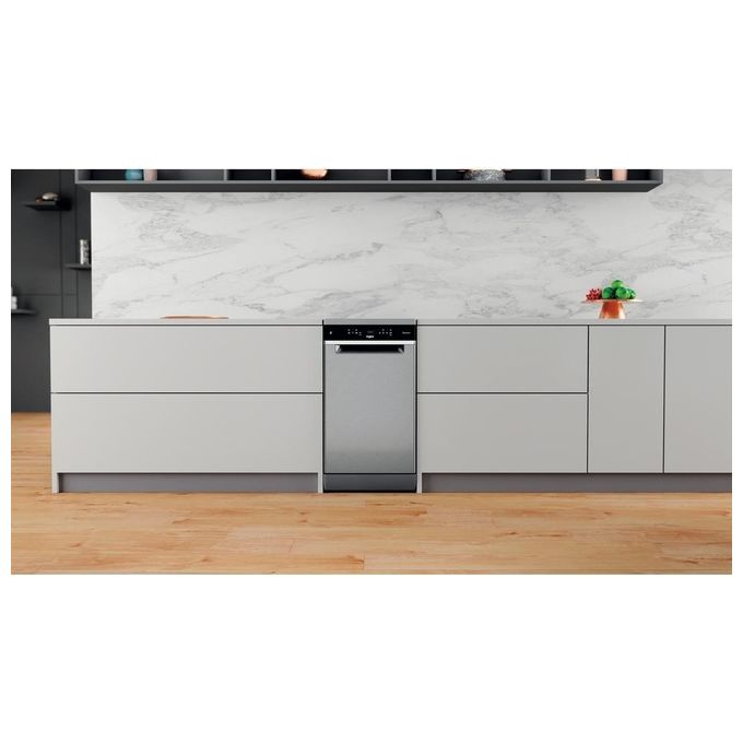 Whirlpool WSFO 3T223 PC X Lavastoviglie Slim Libera Installazione 10 Coperti Classe energetica E 10 Programmi Tecnologia Sesto Senso 45 cm Inox