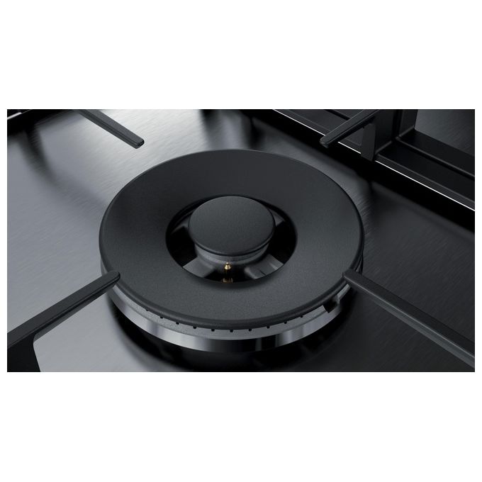 [ComeNuovo] Bosch Serie 6 PCR9A5B90 Piano cottura a Gas 5 Fuochi (4+1 Wok) Griglie in Ghisa FlameSelect 90 cm Inox