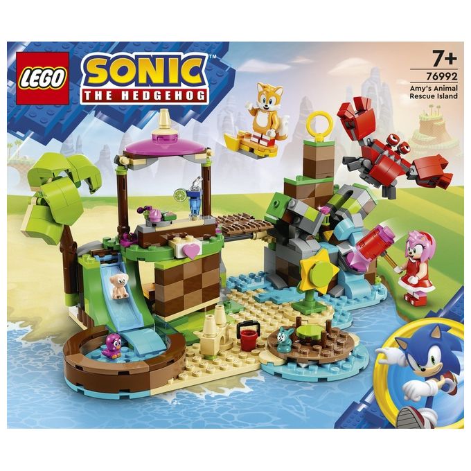 LEGO Sonic the Hedgehog 76992 L'Isola del Soccorso Animale di Amy, Giocattolo con 6 Personaggi, Regalo per Bambini dai 7 Anni