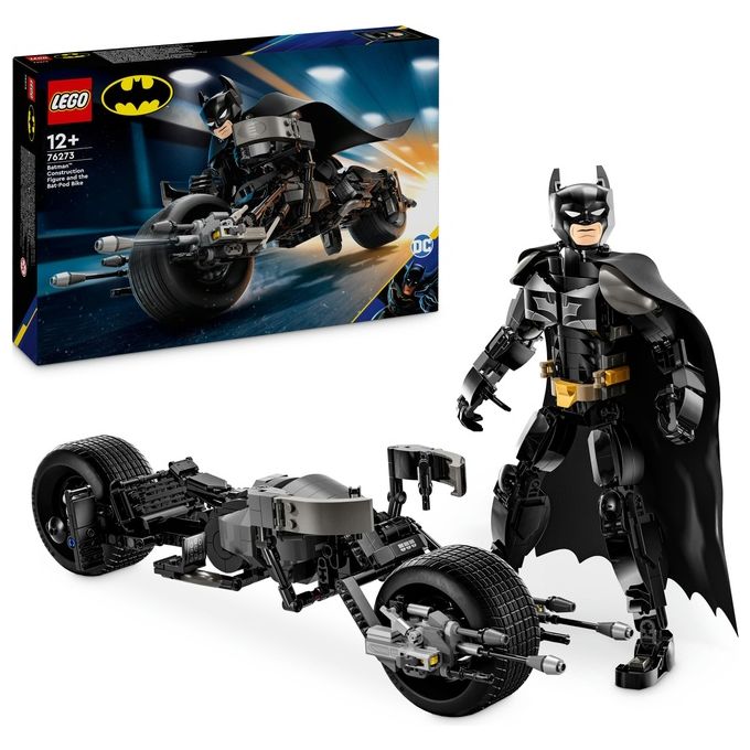 LEGO DC Il Personaggio Costruibile di Batman con Bat-Pod Moto e Action Figure Giocattolo da Il Cavaliere Oscuro da Costruire Regalo da Supereroi per Bambini Bambine e Adulti da Collezione 76273