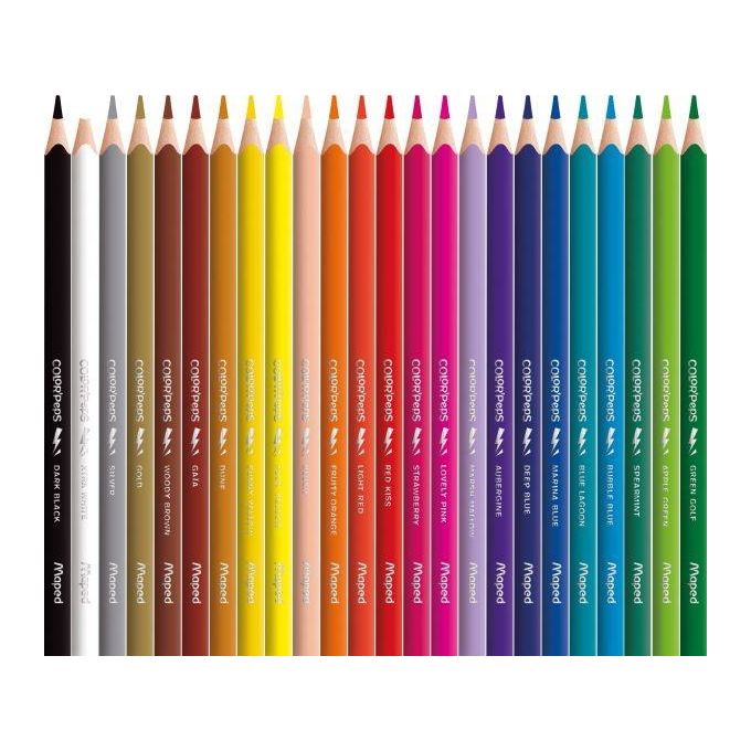 Maped Confezione 24 Pastelli Colori Assortiti con Etichette