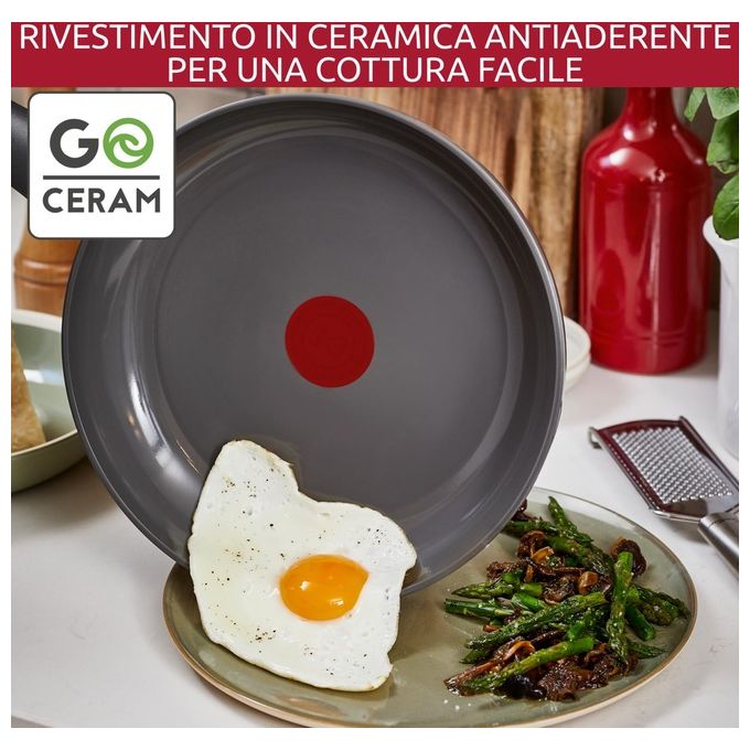 Lagostina 010274031118 Casseruola 18 cm Manico Lungo Fonda Antiaderente Ceramica