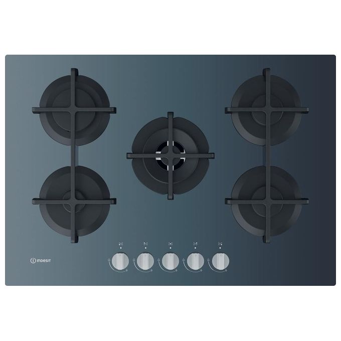 Indesit ING 72T-GR Piano Cottura a Gas 5 Zone 73 cm Grafite