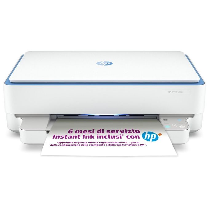 HP ENVY 6010e - Stampante multifunzione, stampante, scanner, fotocopiatrice, WLAN, Airprint con inchiostro istantaneo di 6 mesi, colore: Blu