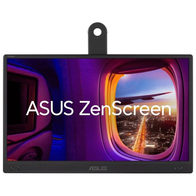 ASUS ZenScreen MB166CR Monitor Portatile da 16'' pollici (15.6) Full HD (1920x1080) IPS USB Type-C Anti-sfarfallio Filtro Luce Blu Superficie Antiriflesso Cavalletto di Supporto a 360° Nero