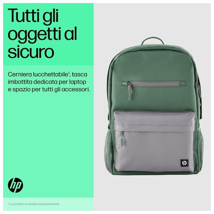 HP Campus Zaino Porta Computer 15.6'' Verde