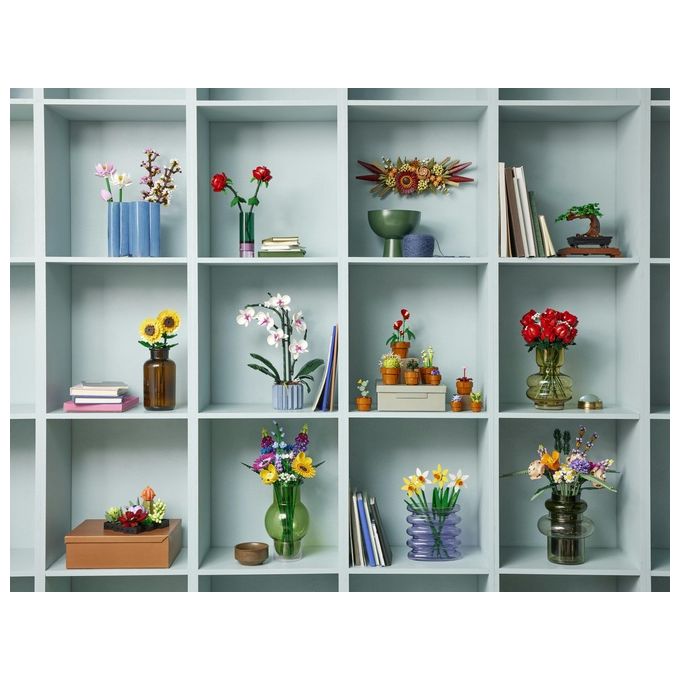 LEGO Icons 10329 Piantine, Collezione Botanica con Fiori Artificiali, Decorazione Casa, Idea Regalo di Compleanno Donna o Uomo