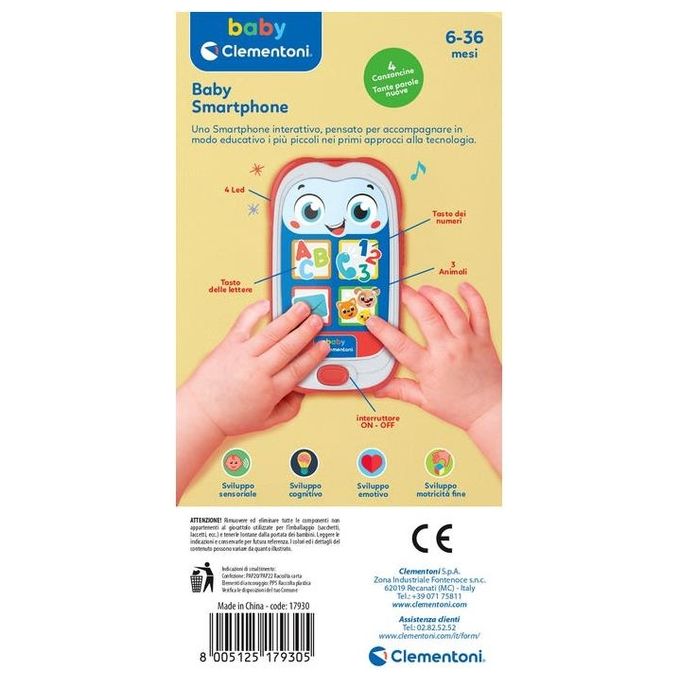 Clementoni Prime Attivita' Baby Smartphone Red