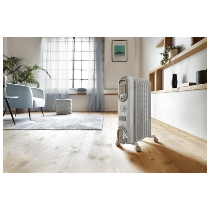DeLonghi Serie Vento V550918T.WB Interno Bianco 1800W Riscaldatore Ambiente Elettrico a Olio