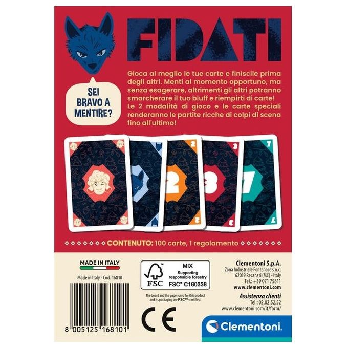 Clementoni Fidati Gioco di Bluff Carte da Gioco