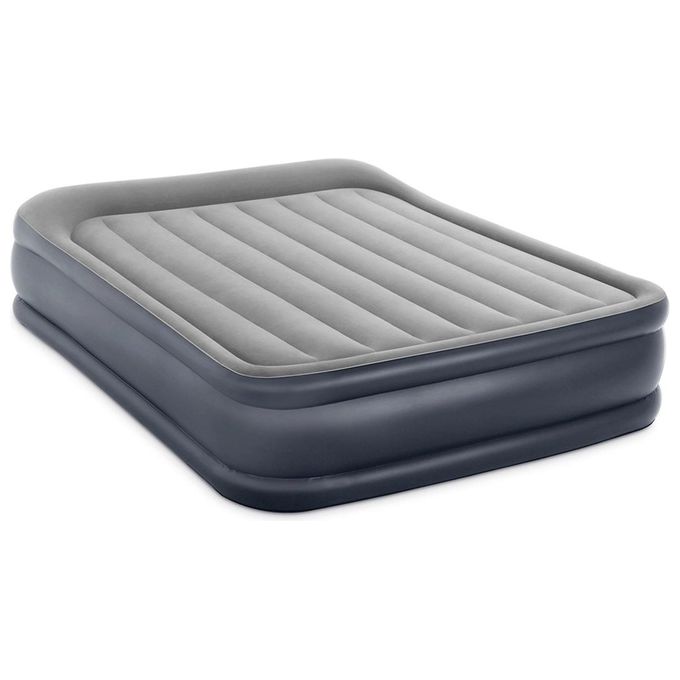 Intex 64136ND Materasso Dura-Beam Pillow Rest Deluxe Matrimoniale Bicolore con Pompa Elettrica Incorporata 152x203x42 cm