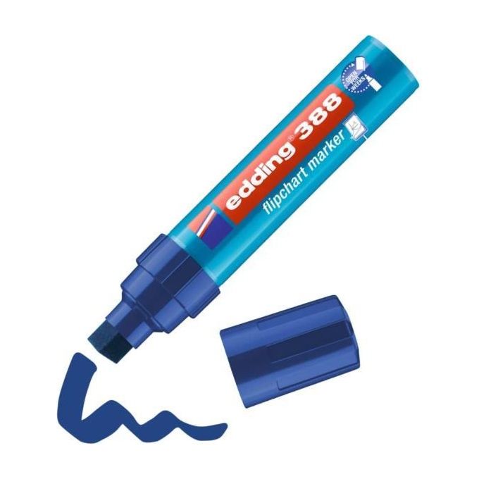 Edding Confezione 10 Marcatori Flipchart Base Acqua Blu