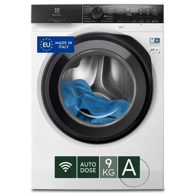 Electrolux EW7F49GQ SteamCare Lavatrice Carica Frontale 9 Kg 1400 rpm Classe A Vapore Wi-Fi (84.7x59.7x63.6 cm) colore Bianco