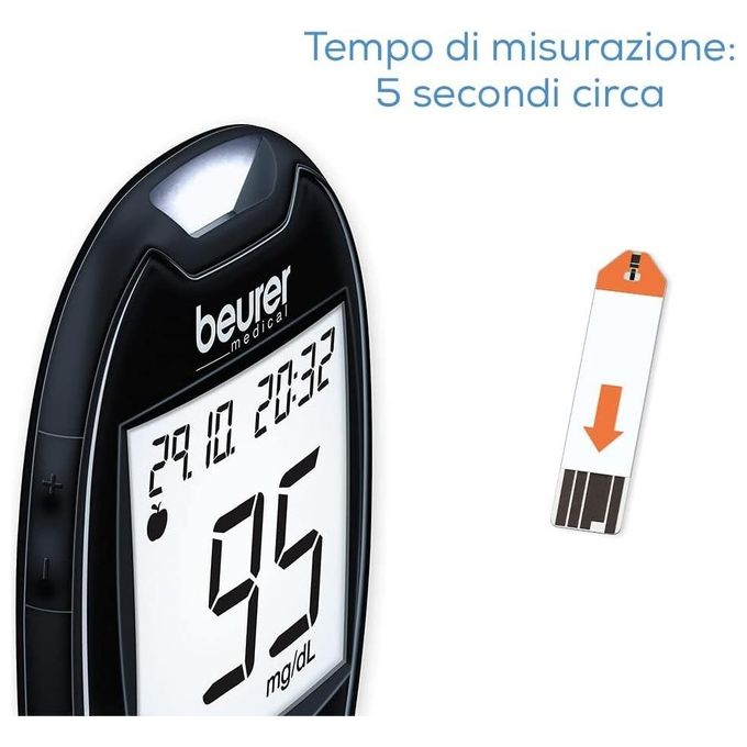 Beurer Gl 44 Misuratore di Glucosio 5 S 0.6 µL Nero