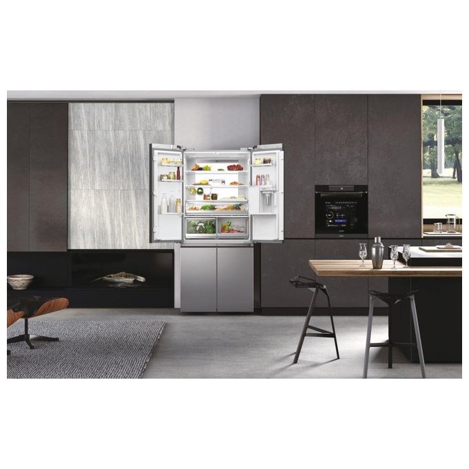 Haier HCW7819EHMP Cube 83 Frigorifero Side by Side 4 porte Switch Zone Fresher Techs Capacita' 536 Litri Classe energetica E No Frost 193 cm Platinum Inox
