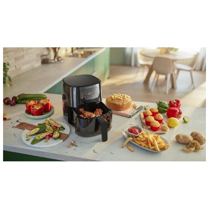 Philips HD9252-90 Serie 3000 Friggitrice ad Aria 4,1 Litri 1400W Tecnologia Rapid Air Nero