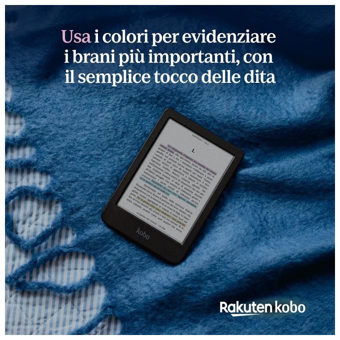 [ComeNuovo] Kobo Clara Colour eReader Display E Ink Kaleido3 da 6'' Antiriflesso Modalita' scura 16Gb Multiformato impermeabile Nero