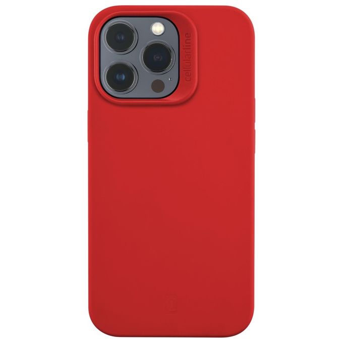 Cellular Line Cover Sensation per iPhone 14 Pro Max in Silicone Soft Touch con Tecnologia Antibatterica Microban Integrata Rosso