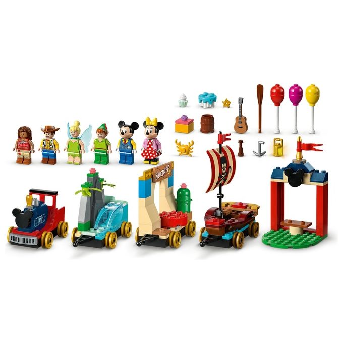 LEGO Disney 43212 Treno delle Celebrazioni Disney 100° Anniversario con Carri Giocattolo e Figure di Topolino e Minnie
