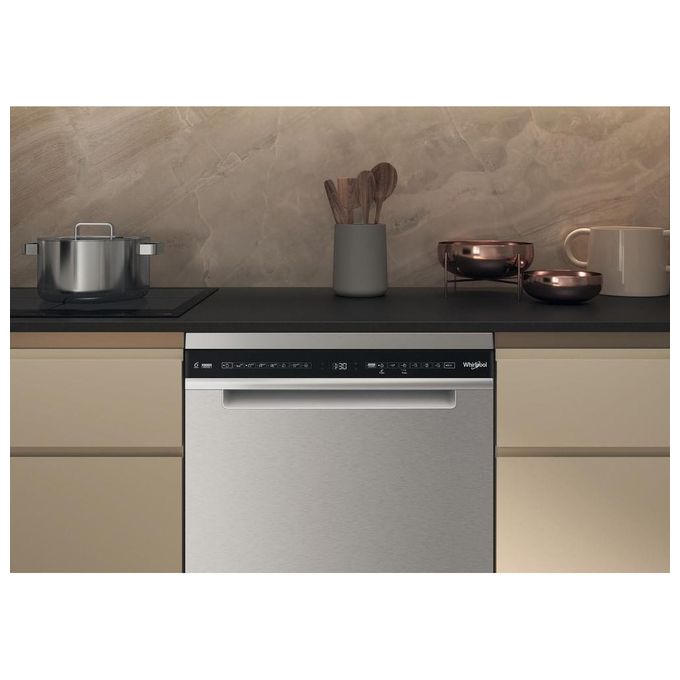Whirlpool W7F HS51 X MaxiSpace Lavastoviglie Libera Installazione 15 coperti Classe B 41 dB Aquastop (85x60x59 cm) colore Inox