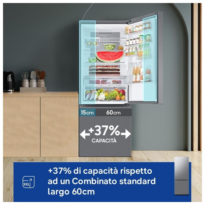 Samsung RB53DG706CS9 Frigorifero Doppia Porta Libera Installazione 538 Litri Classe Energetica C Metallico-Acciaio Inossidabile