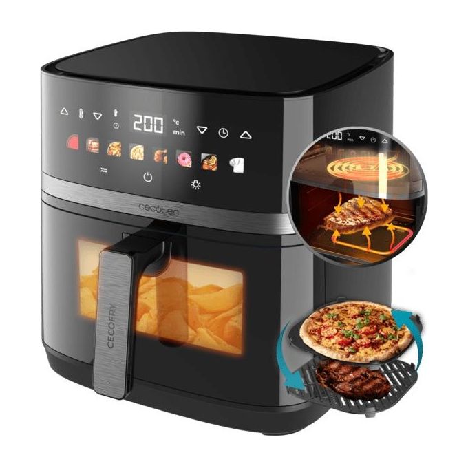 Cecotec Cecofryegrill Duoheat 8000 Friggitrice Ad Aria 8 Litri 2200W Nero