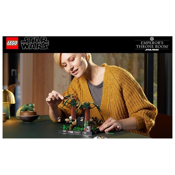 LEGO Star Wars 75353 Diorama Inseguimento con lo Speeder su Endor con Luke Skywalker e Principessa Leia, Il Ritorno dello Jedi