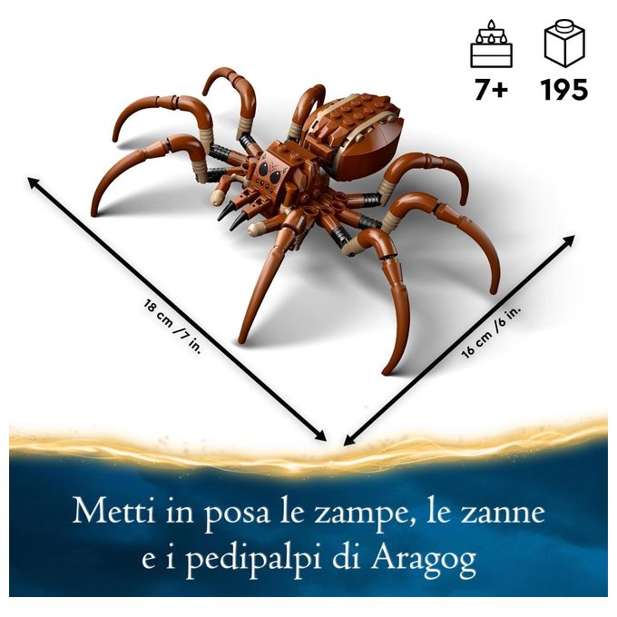 LEGO Harry Potter Aragog nella Foresta Proibita Grande Ragno Giocattolo da Costruire con Parti Snodabili Giochi di Magia per Bambini e Bambine da 7 Anni in su con 2 Minifigure e Accessori 76434