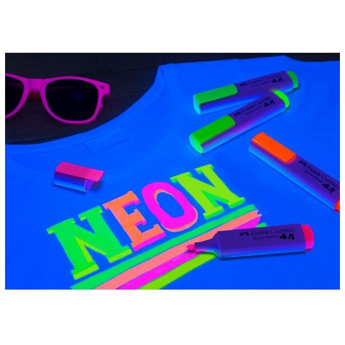 Faber Castell Confezione 4 Marker per Tessuto Neon