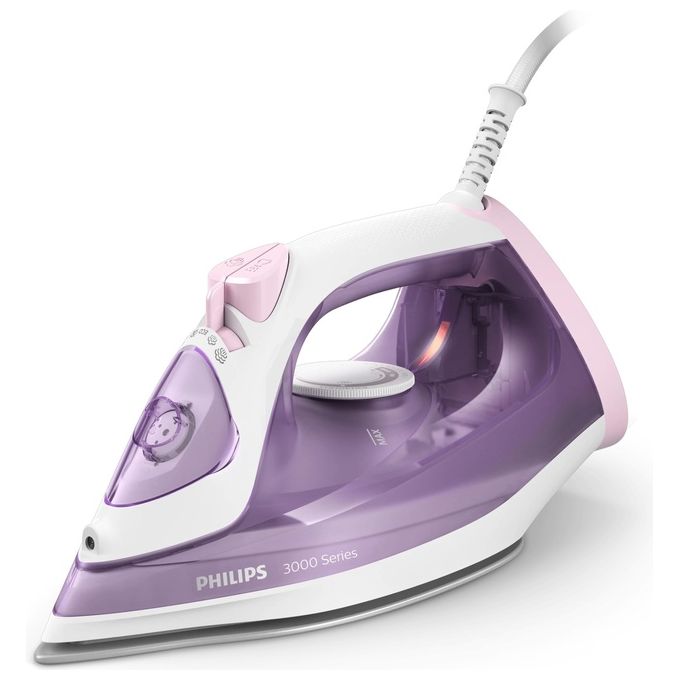 [ComeNuovo] Philips DST3010-30 Serie 3000 Ferro da Stiro a Vapore 2000 W Piastra Ceramica Vapore 30 g-min Colpo Vapore 140 g-min colore Viola Bianco