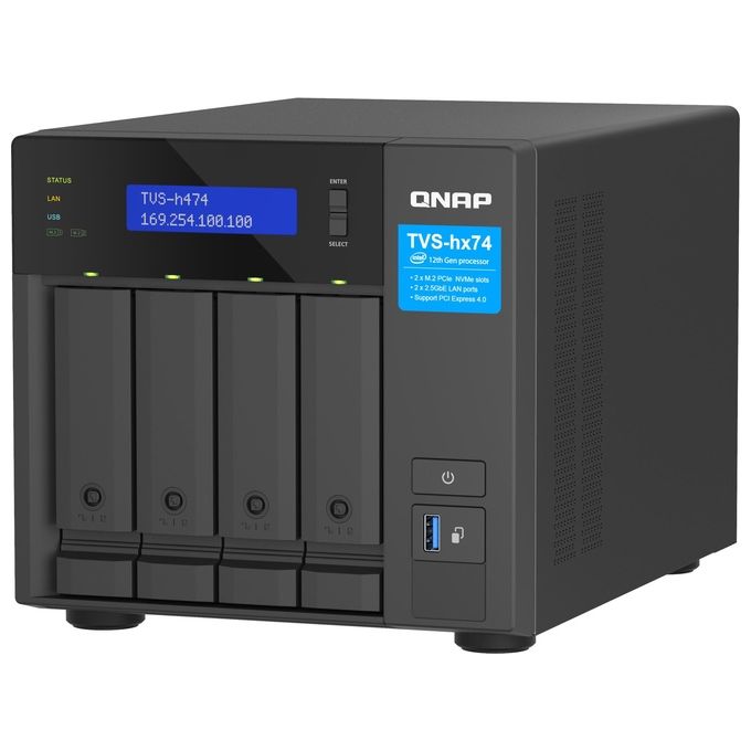 Qnap TVS-H474 NAS Tower Collegamento Ethernet LAN Nero G7400