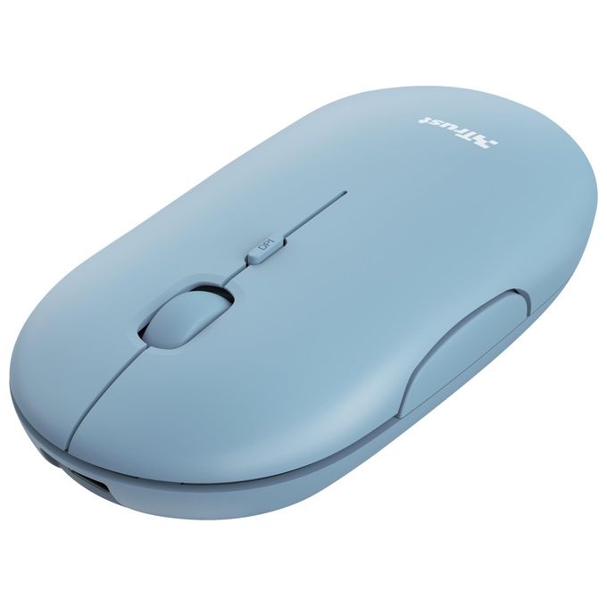 Trust Puck Mouse Wireless Ricaricabile Bluetooth Blu