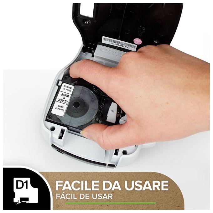 Dymo Nastro D1 6mmx7m Nero Bianco