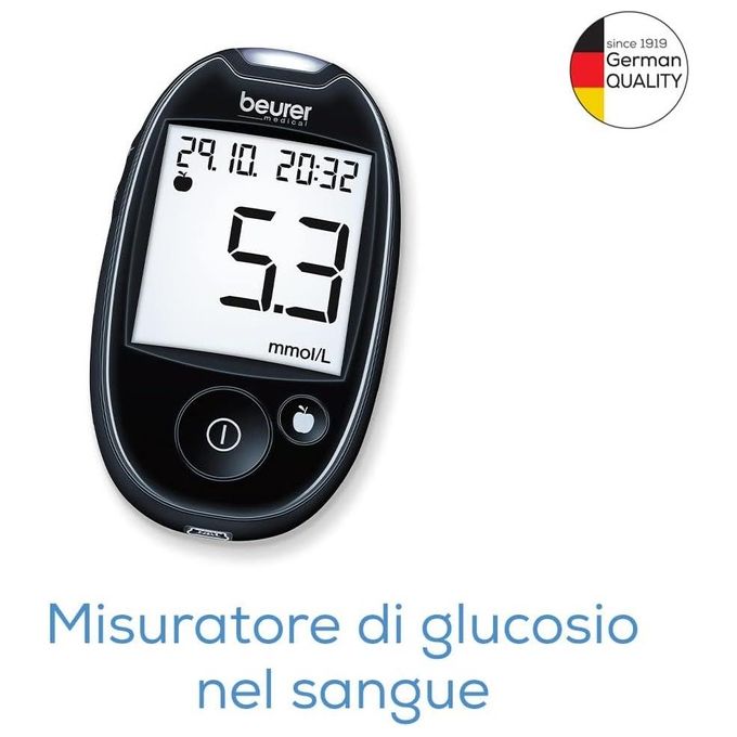 Beurer Gl 44 Misuratore di Glucosio 5 S 0.6 µL Nero