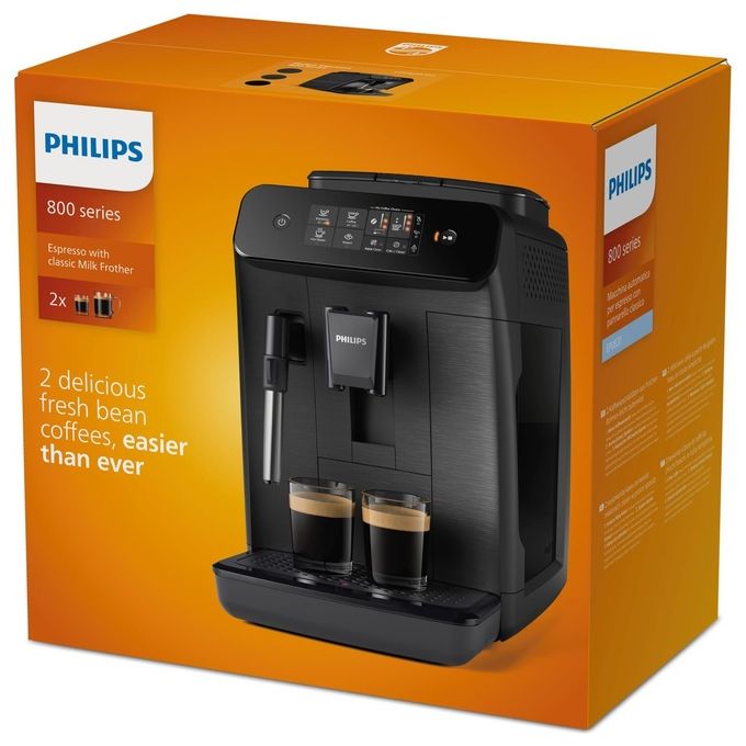 [ComeNuovo] Philips EP0820-00 Macchina Caffe' Caffe' Macinato in Polvere Espresso con Macinacaffe' e Erogatore di Vapore colore Nero