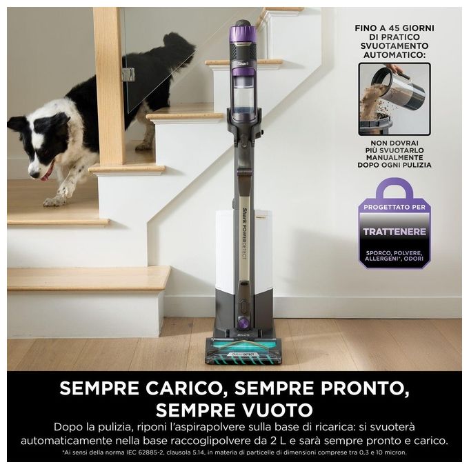 Shark IP3251EUT Scopa elettrica senza filo detect pro max con autosvuotamento