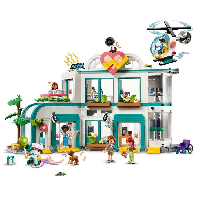 LEGO Friends 42621 Ospedale di Heartlake City, Giochi Educativi per Bambini di 7+ con Elicottero Giocattolo e 5 Mini Bamboline