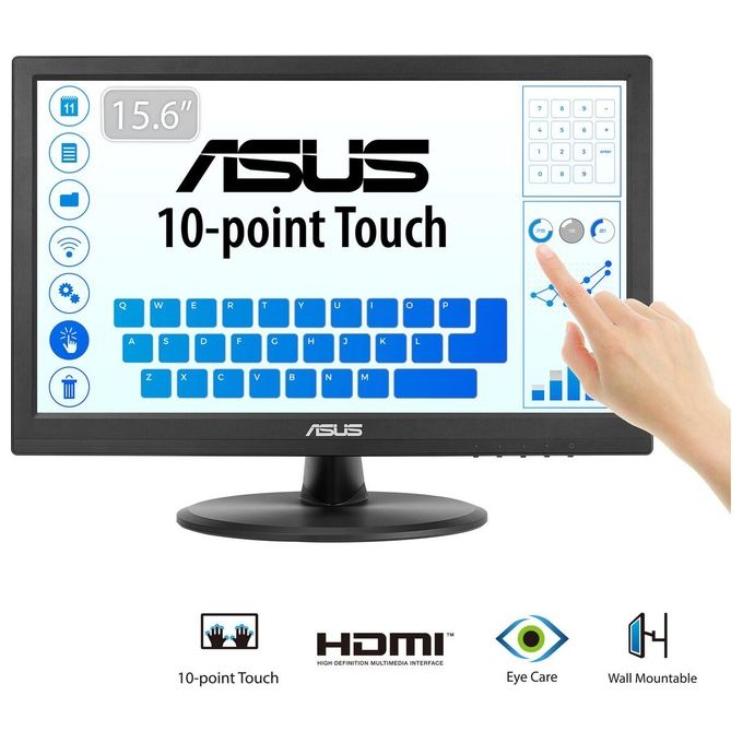 ASUS Monitor Flat 15.6'' VT168HR 1366x768 Pixel Multi-Touch Tempo di risposta 5 ms