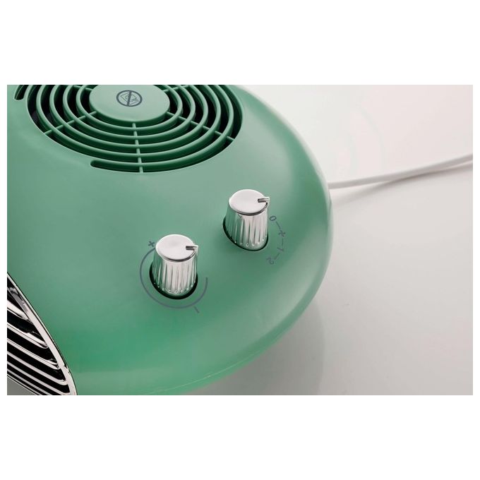 Ariete - 8211 Vintage - Termoventilatore da tavolo, potenza 2 000 W, 2 livelli di calore + ventilazione estiva, termostato regolabile, protezione anti-surriscaldamento, Verde