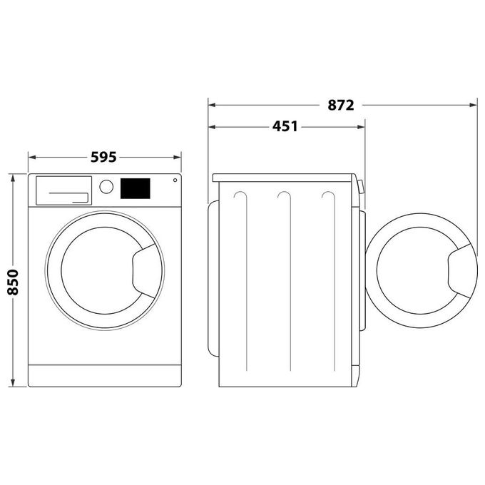Whirlpool WSB 725 D IT Lavatrice Slim 7 Kg 1200 rpm Classe B Inverter Igiene Vapore 16 Programmi (85x59,5x43,5 cm) colore Bianco