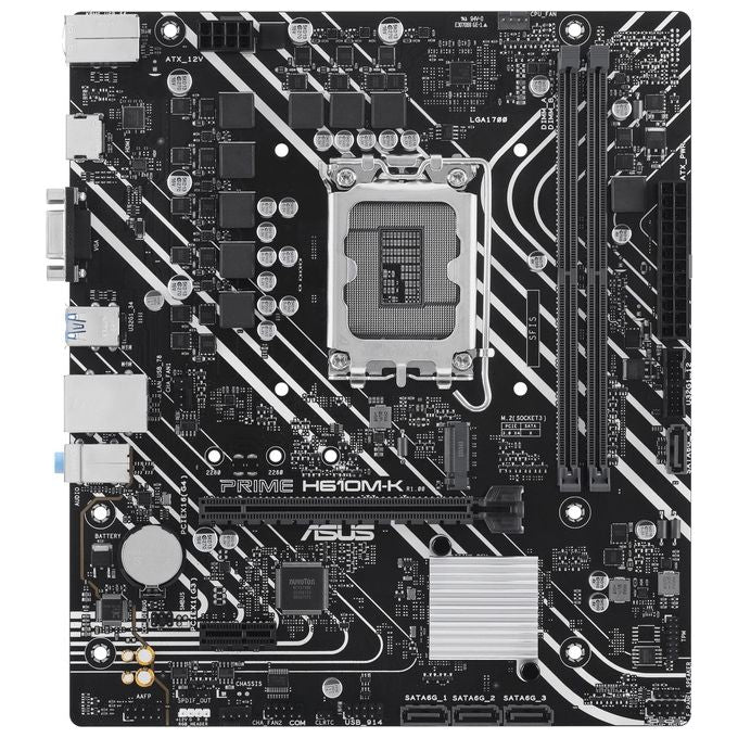 ASUS PRIME H610M-K Scheda madre mATX Intel H610 (LGA 1700) DDR5 PCIe 4.0 slot M.2 Realtek 1 Gb Ethernet HDMITM VGA USB 3.2 Gen 1 SATA 6 Gbps