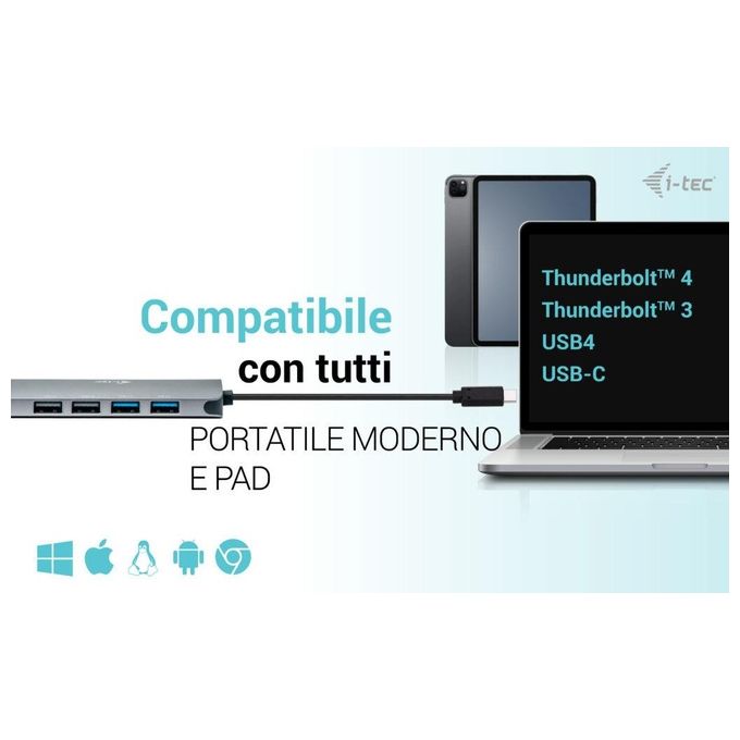 I-Tec Usb-C Metal Nano 2x Display Docking Station  Power Delivery 100 W