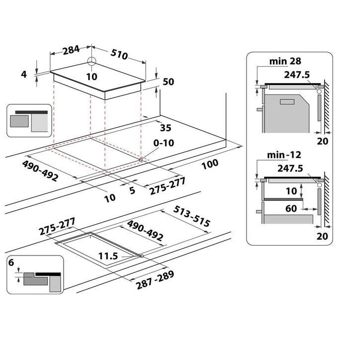 Hotpoint HQ 0930S NE Piano Cottura ad Induzione 2 Zone Comandi centrali a sfioramento 9 Livelli di potenza MyMenu 29 cm Nero